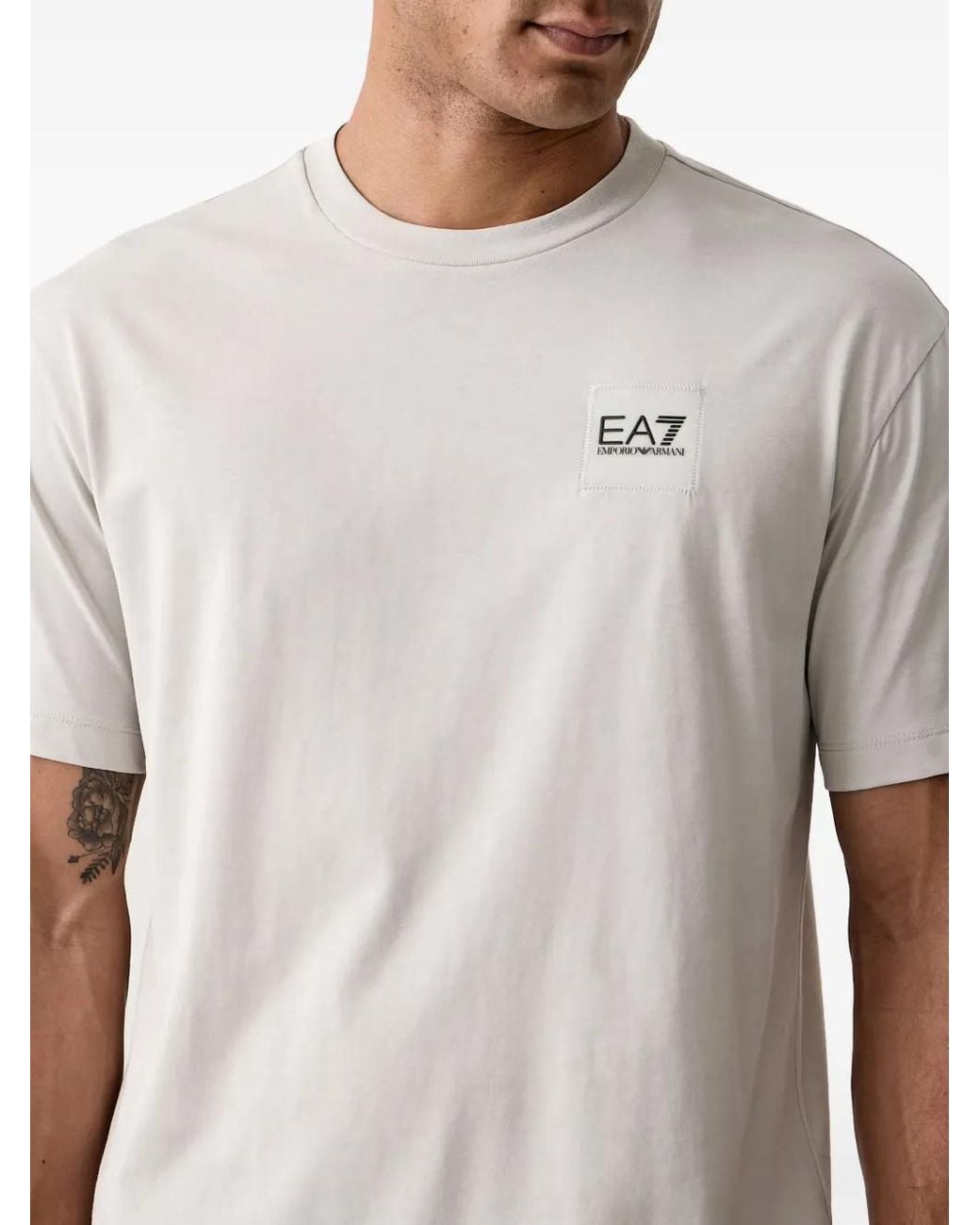 T-Shirt À Patch Logo EA7 pour homme en coloris White