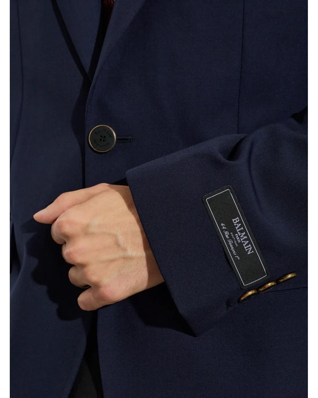 Balmain Sakko Mit Logo-Patch in Blue für Herren