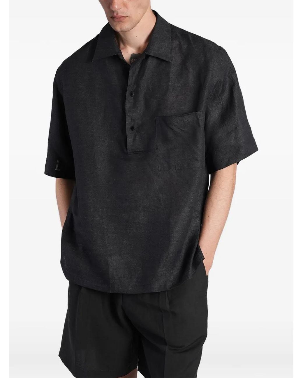 Costumein Black Polx Short-Sleeve Polo Shirt for men