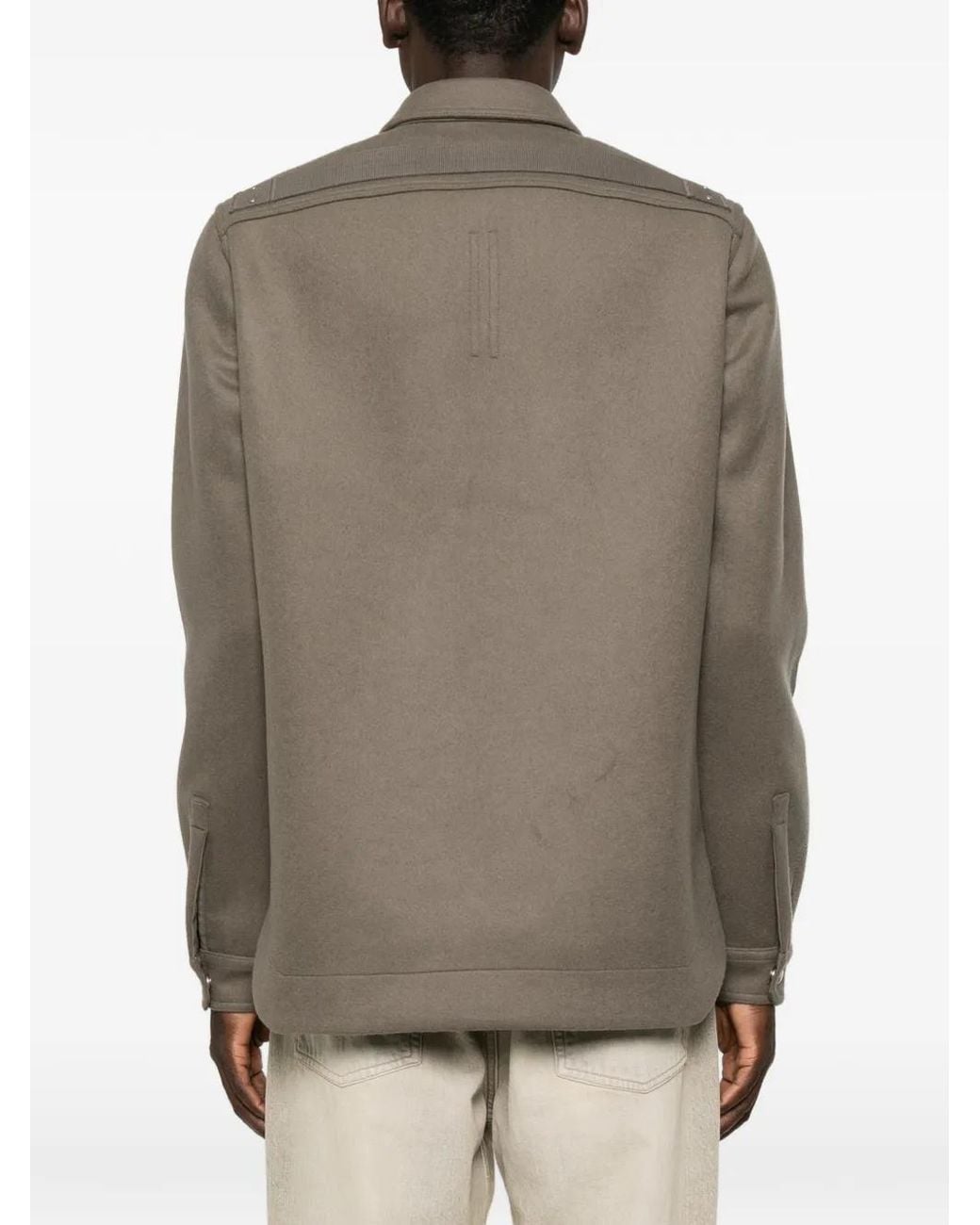 Rick Owens Brown Press-Stud Flap-Pocket Jacket for men