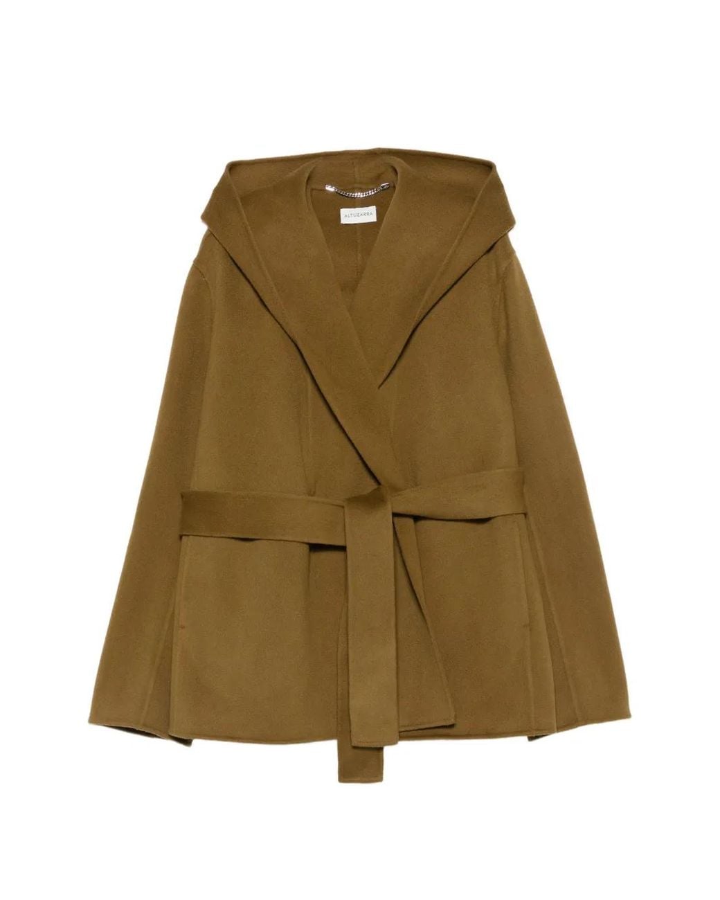 Altuzarra Green Hooded Belted Coat
