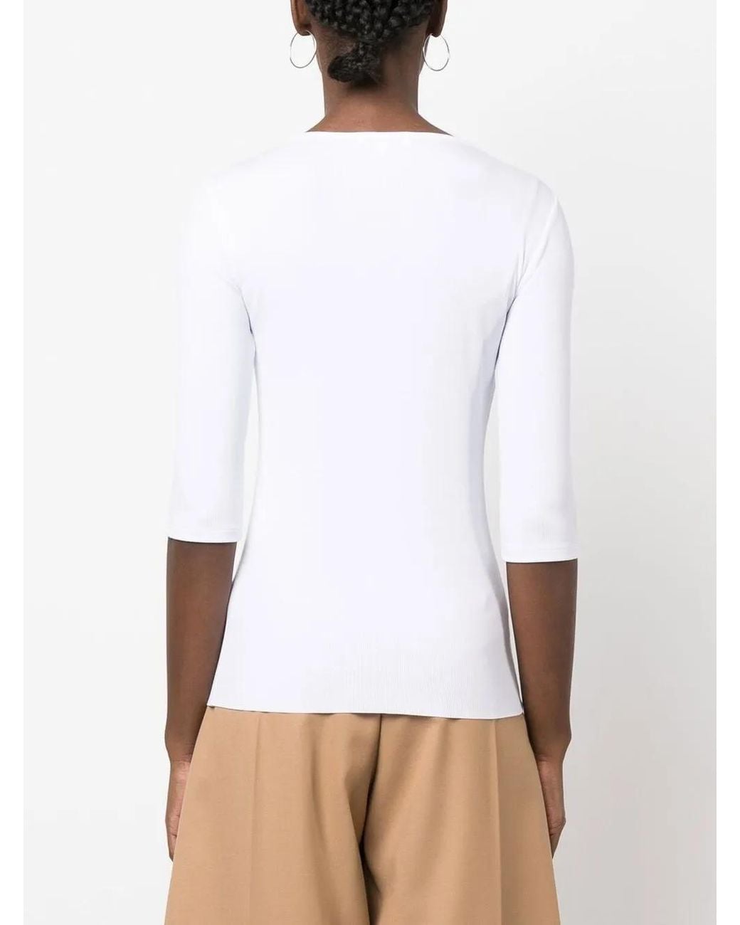 Vince Geribbelde Top in het White
