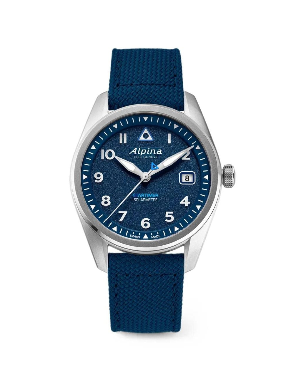 Alpina Blue Startimer Pilot Solarmetre 38Mm Watch for men