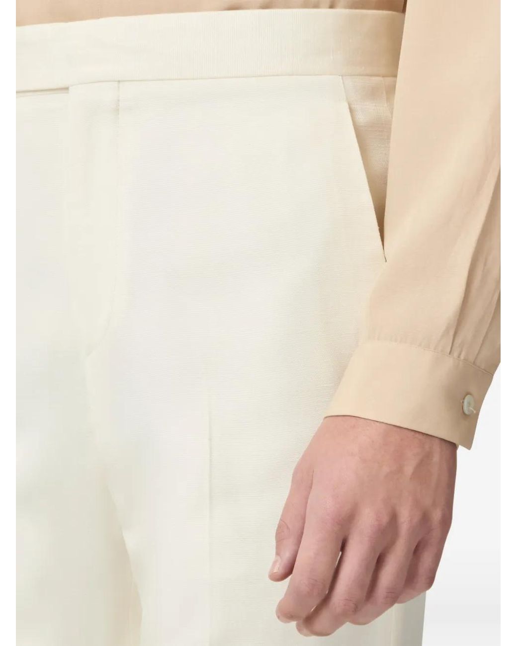 Lardini White Tailored Trousers for men