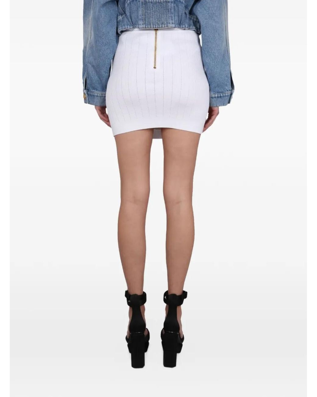 Falda Con Botones Balmain de color Blue