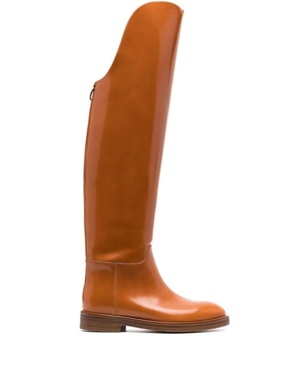 DURAZZI MILANO Brown Zipped Knee-Length Boots