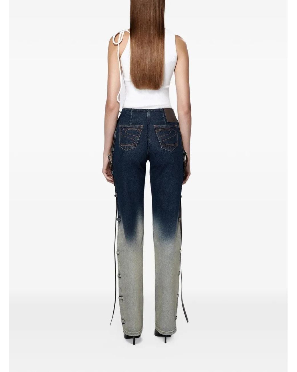 SRVC Studio Blue Serpentine Loop-Detail Jeans