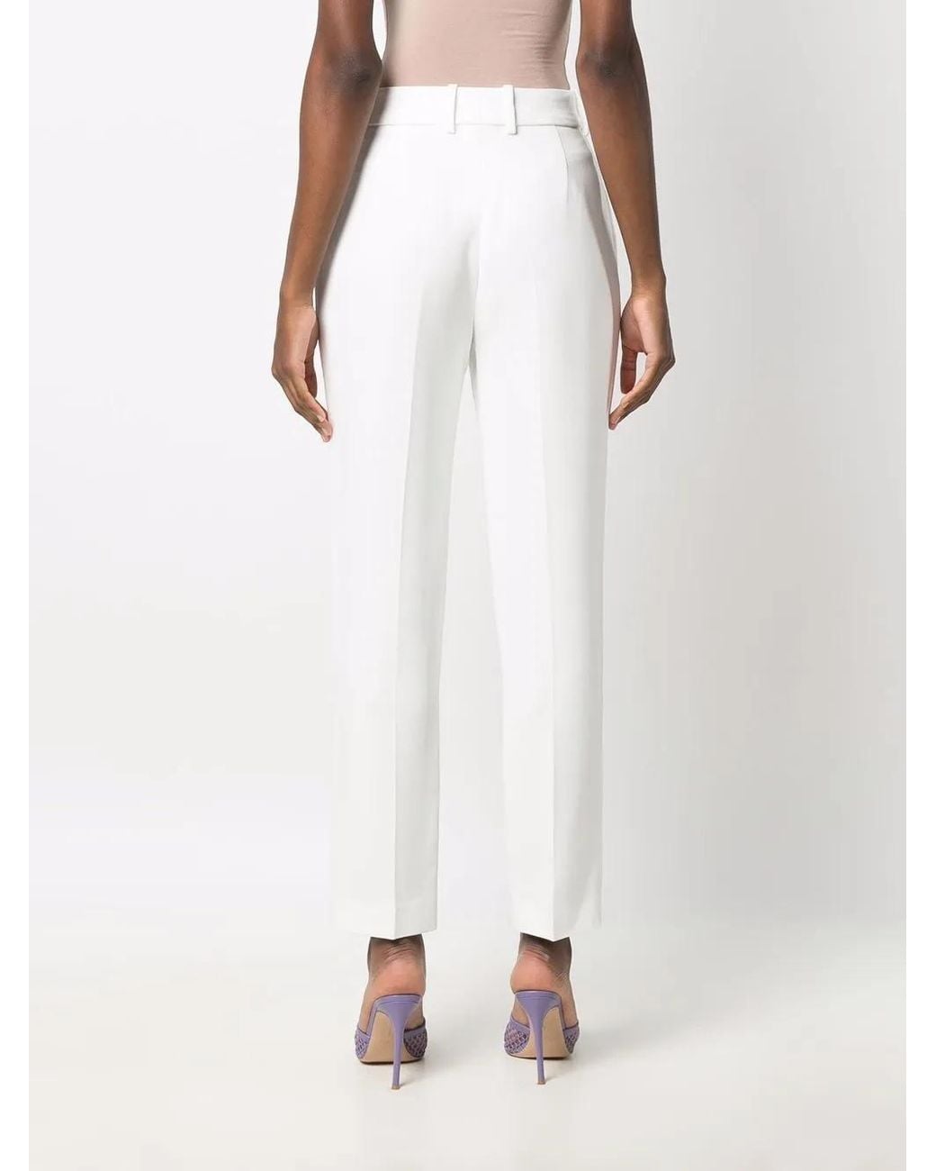 Ermanno Scervino White Clean Front Tailored Trousers