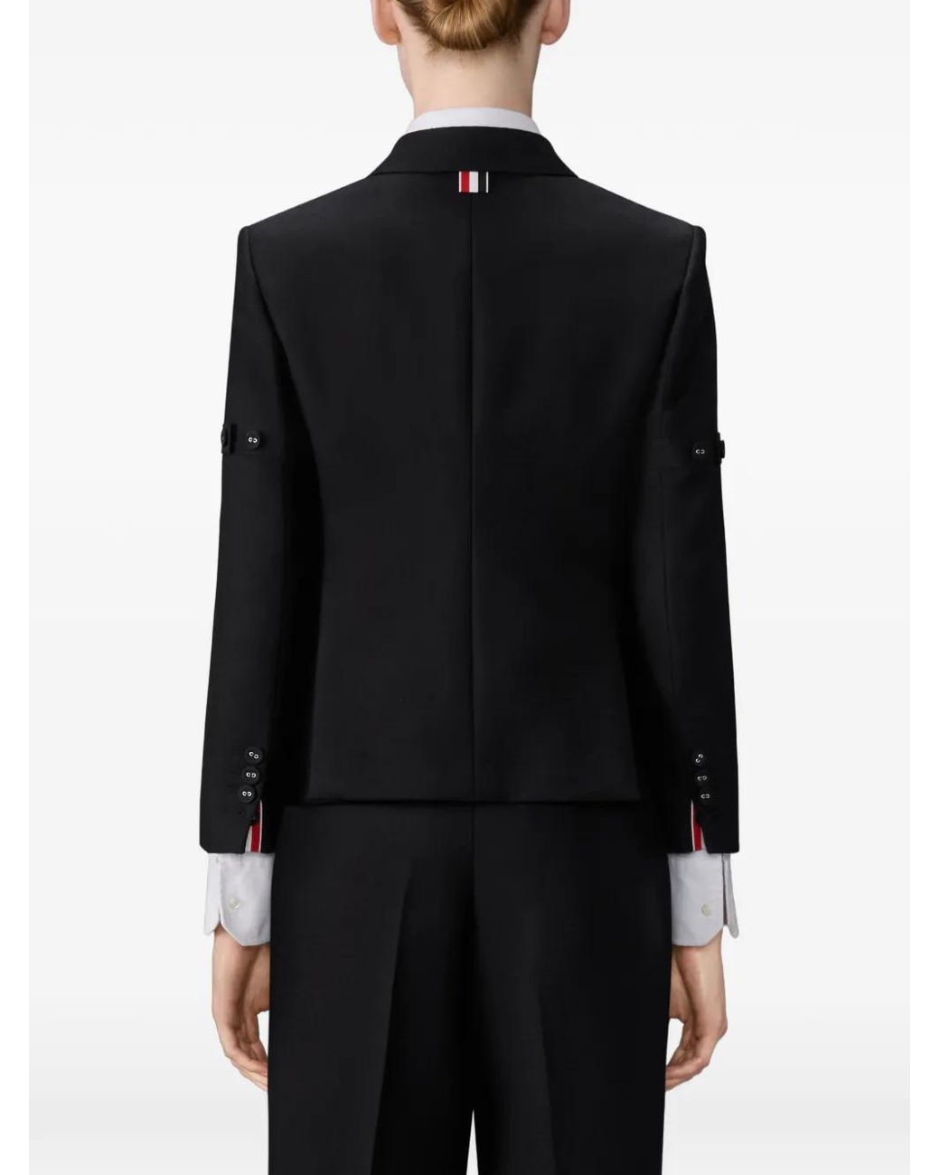 Abrigo Deportivo De Mohair Y Lana Con Tres Capas Thom Browne de color Black
