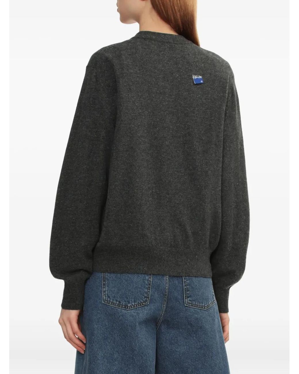 Adererror Gray Sig; Bl Tag Logo-Patch Button Cardigan