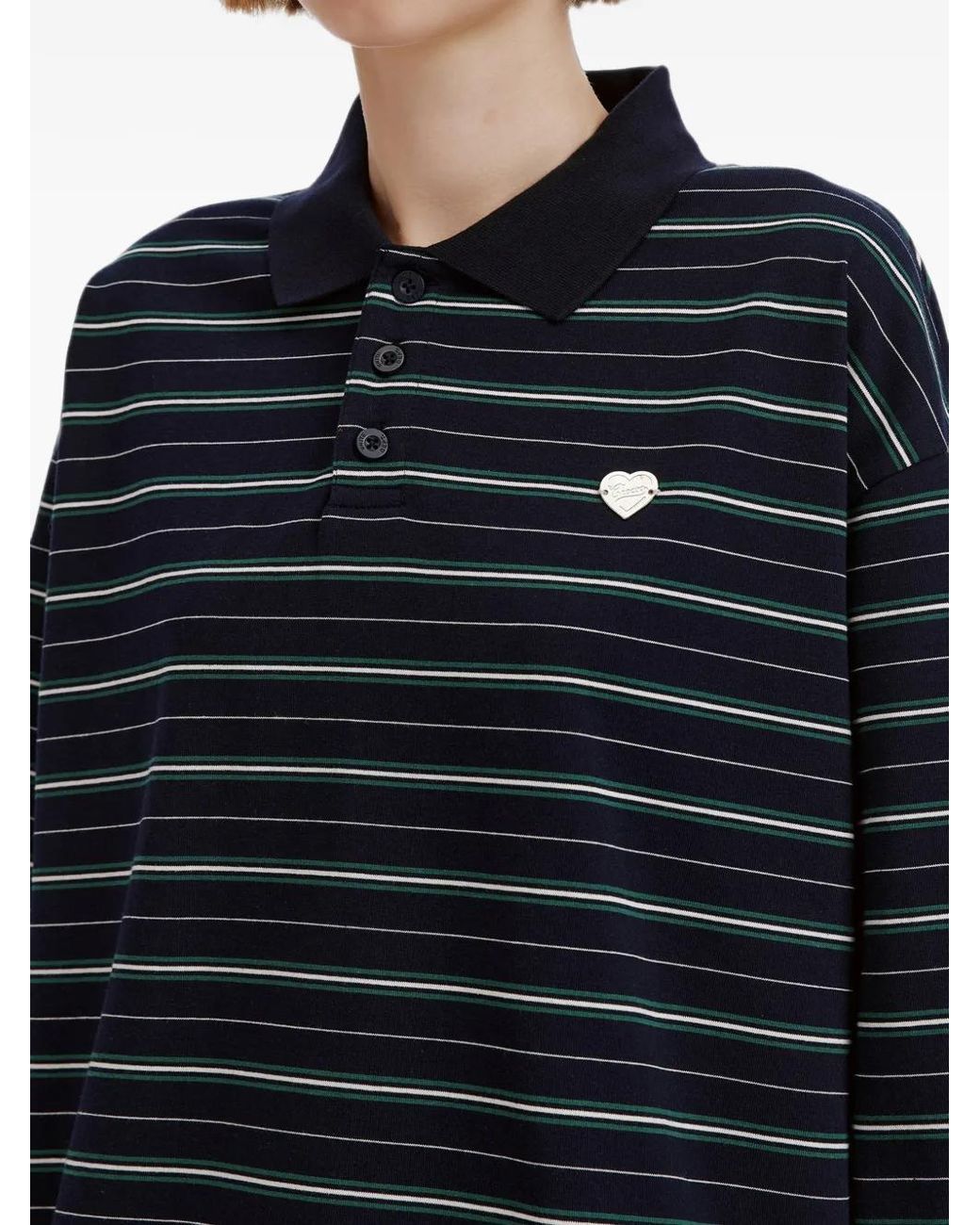 Chocoolate Blue Striped Polo Top