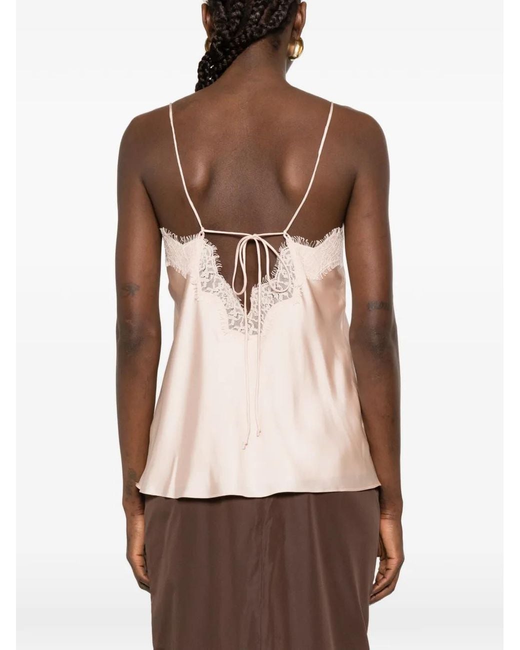 Rohe Pink Lace-Trim Silk Top