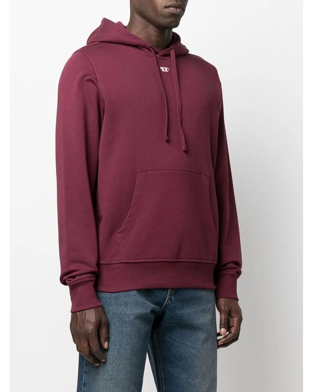 DIESEL Red S-Ginn-Hood-D Logo-Appliqué Hoodie