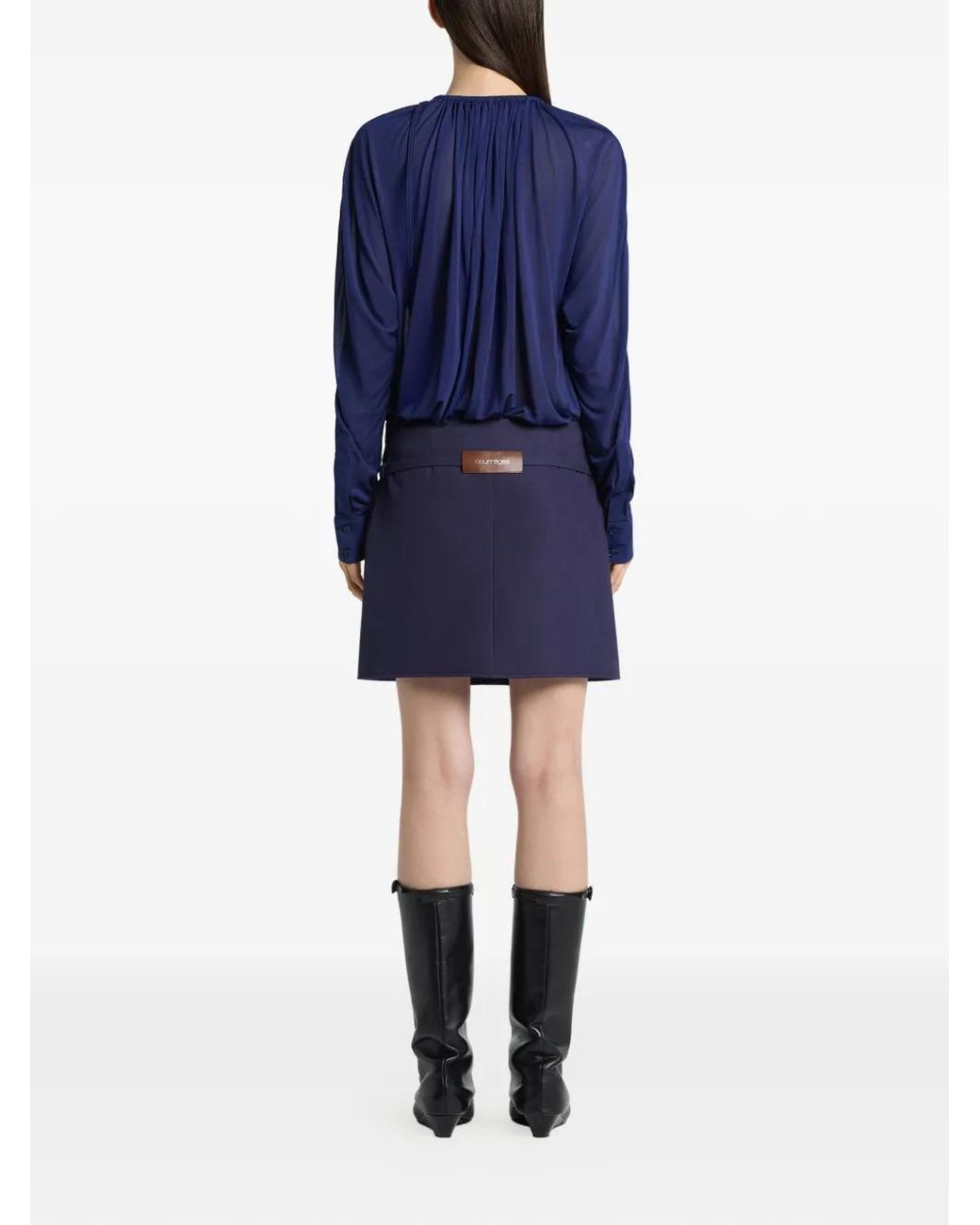 Courreges Blue 2-pocket Cotton Skirt