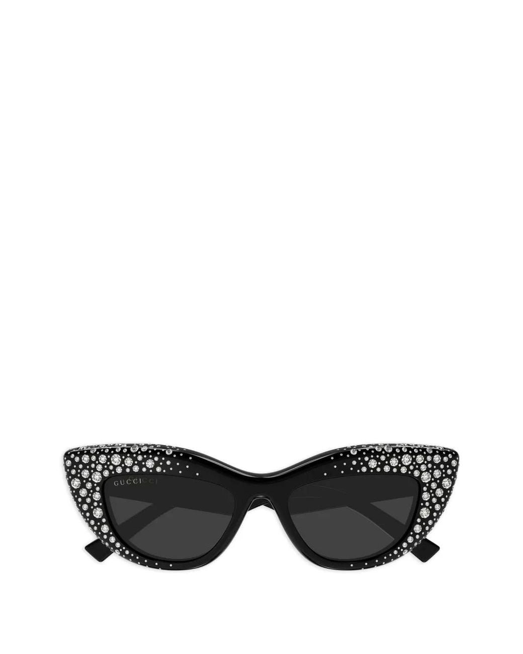 Gucci Black Crystal-Embellished Cat-Eye Sunglasses
