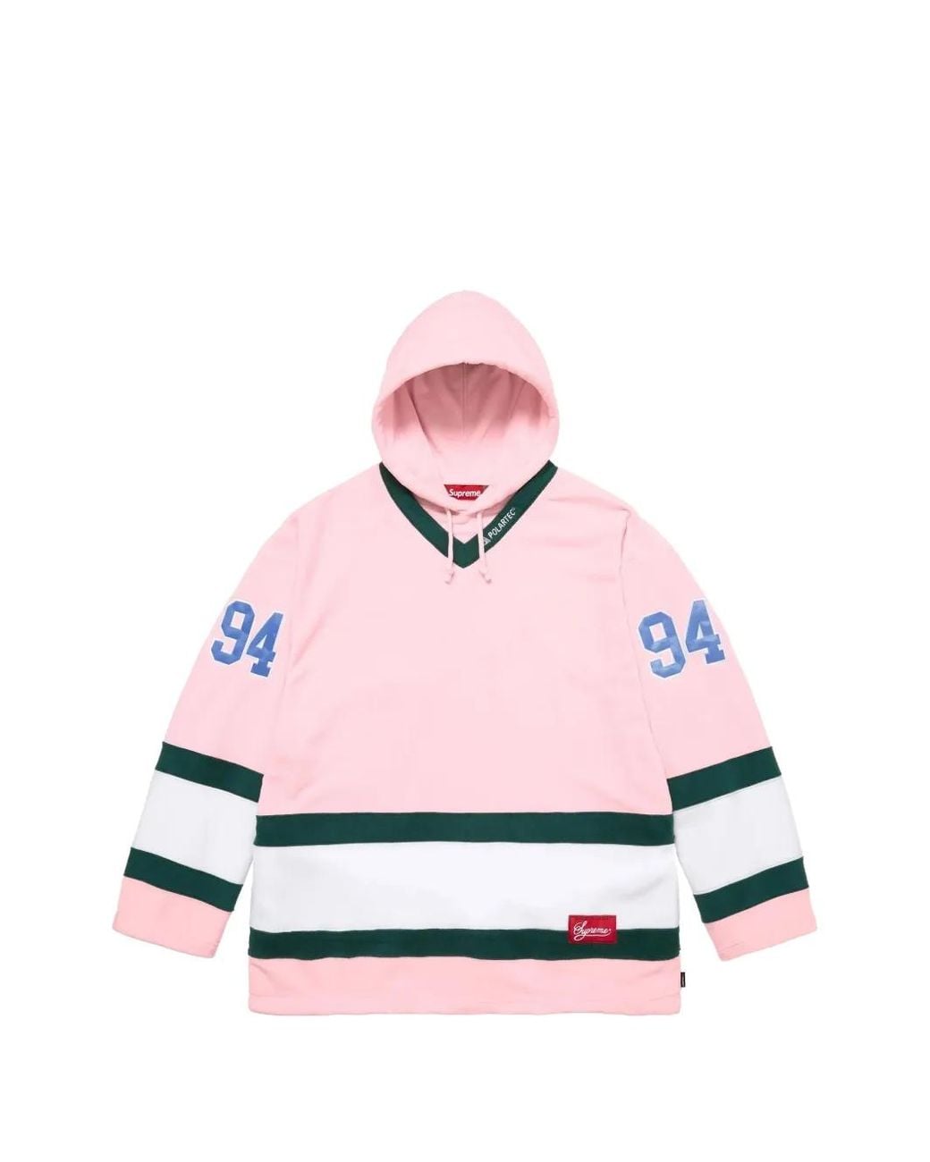 Supreme Pink Polartec Hockey Hoodie for men