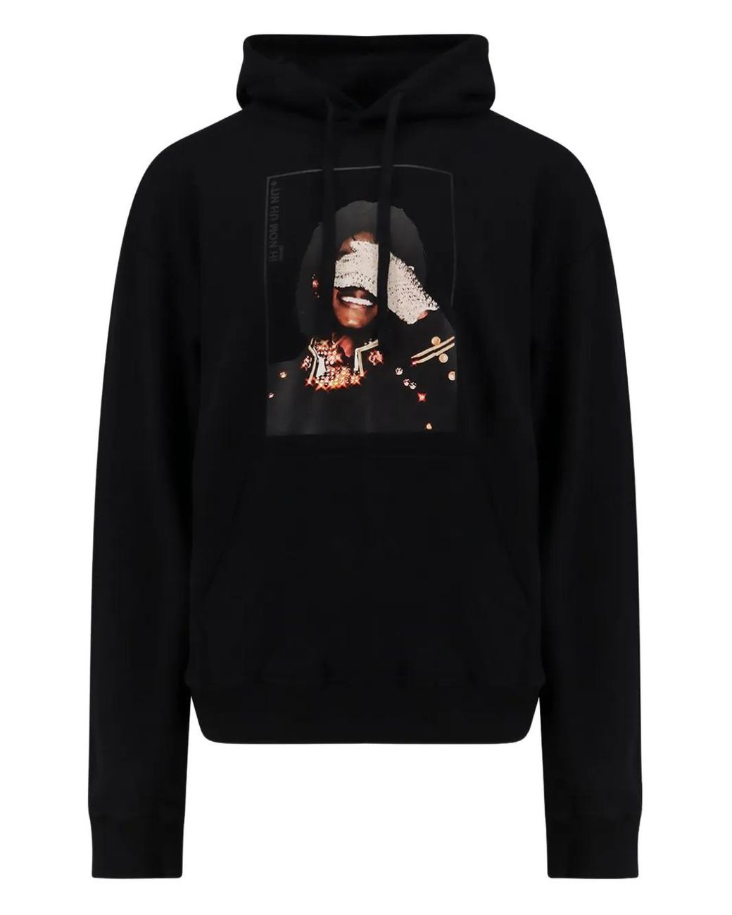 Ih Nom Uh Nit Black Graphic-Print Hoodie for men