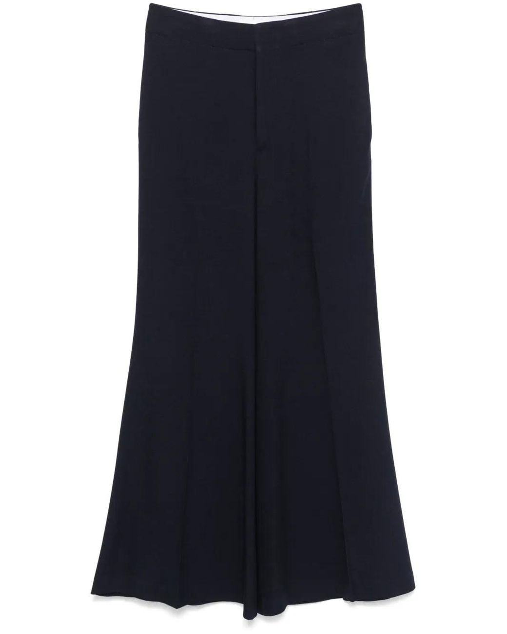 Victoria Beckham Blue Wide-Leg Trousers