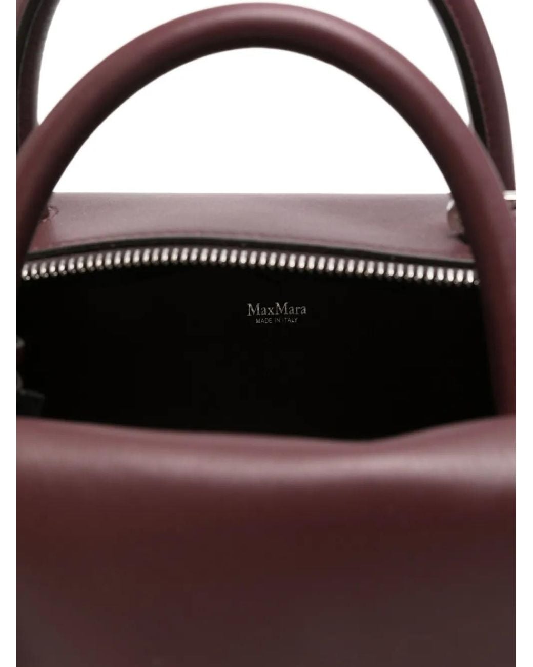Max Mara Purple Zip-Fastening Leather Tote Bag