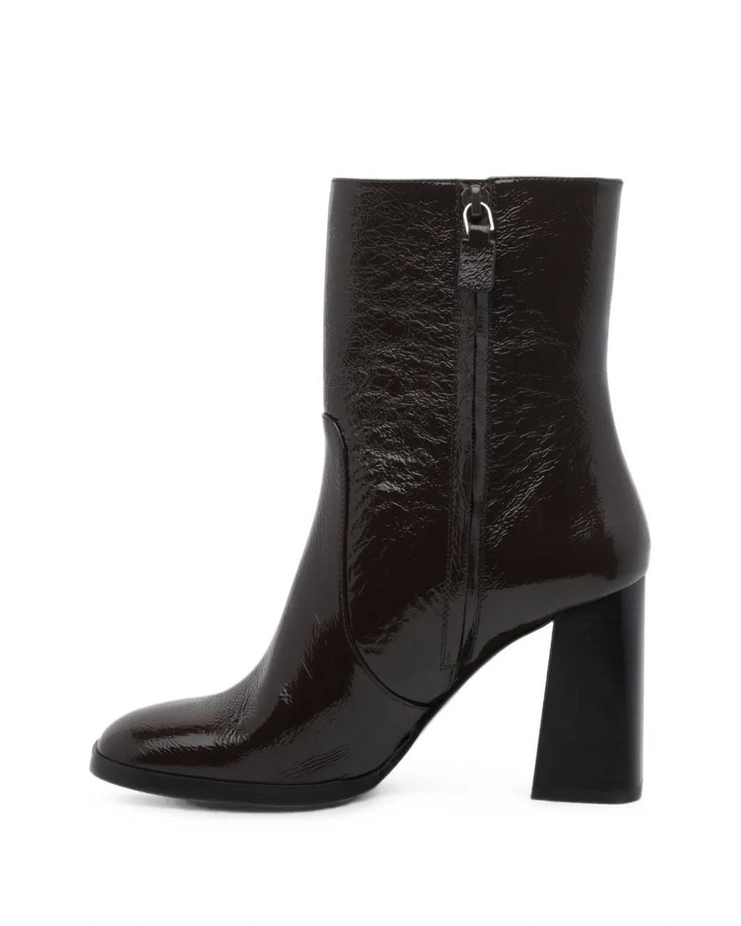 Stuart Weitzman Black Crinkled-Finish Ankle Boots