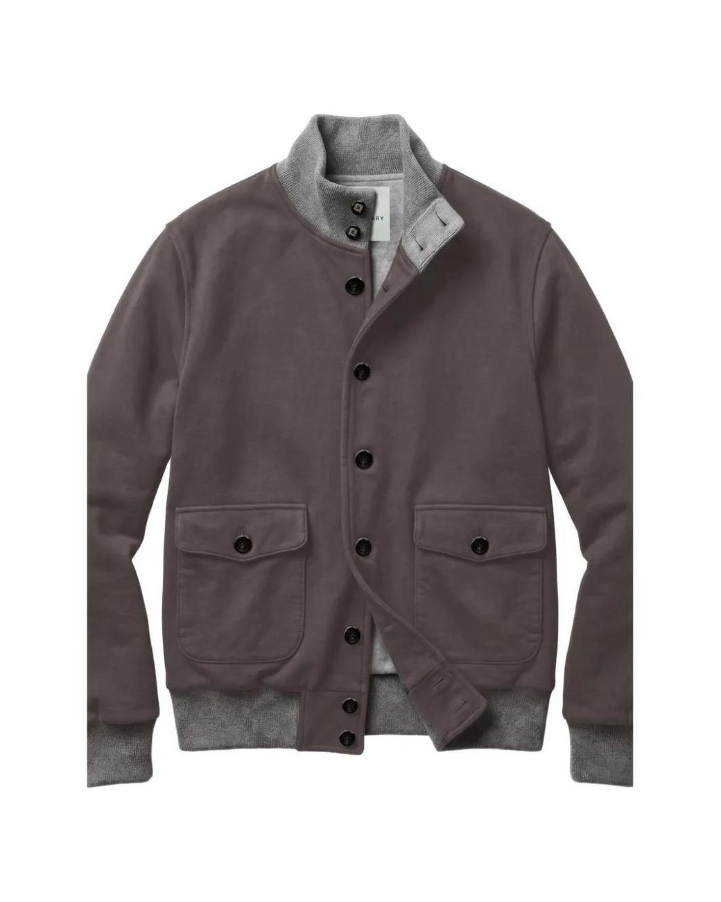 Onar Gray Button-Up Bomber Jacket