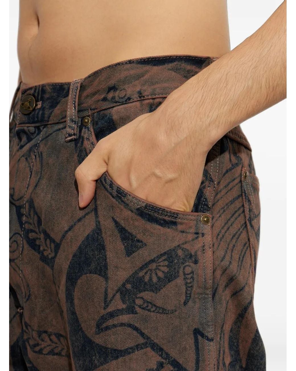 Vivienne Westwood Gray Ranch Graphic-Print Jeans for men