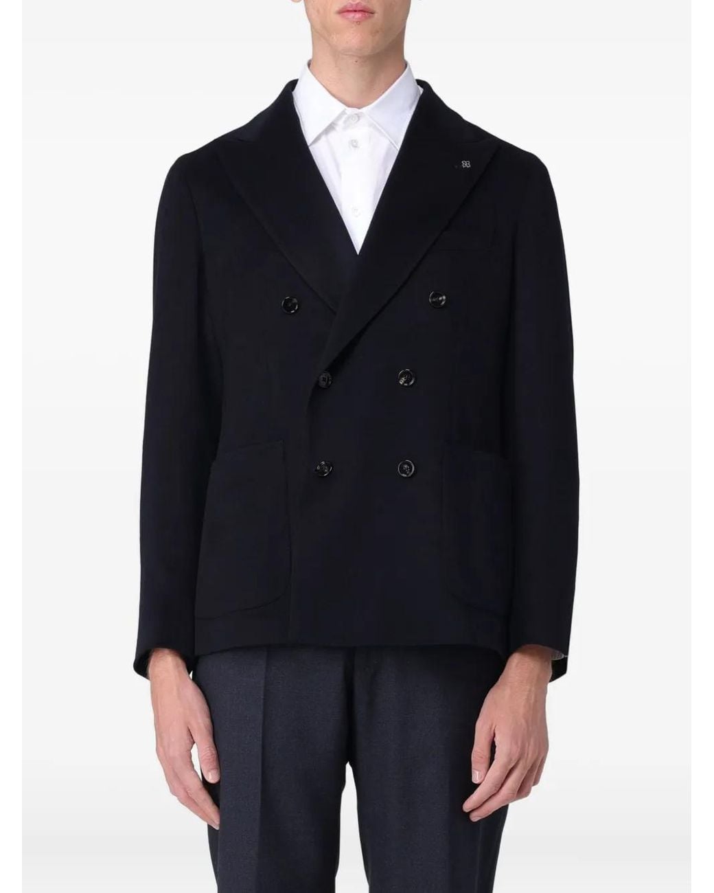 Tagliatore Blue Double-Breasted Blazer for men