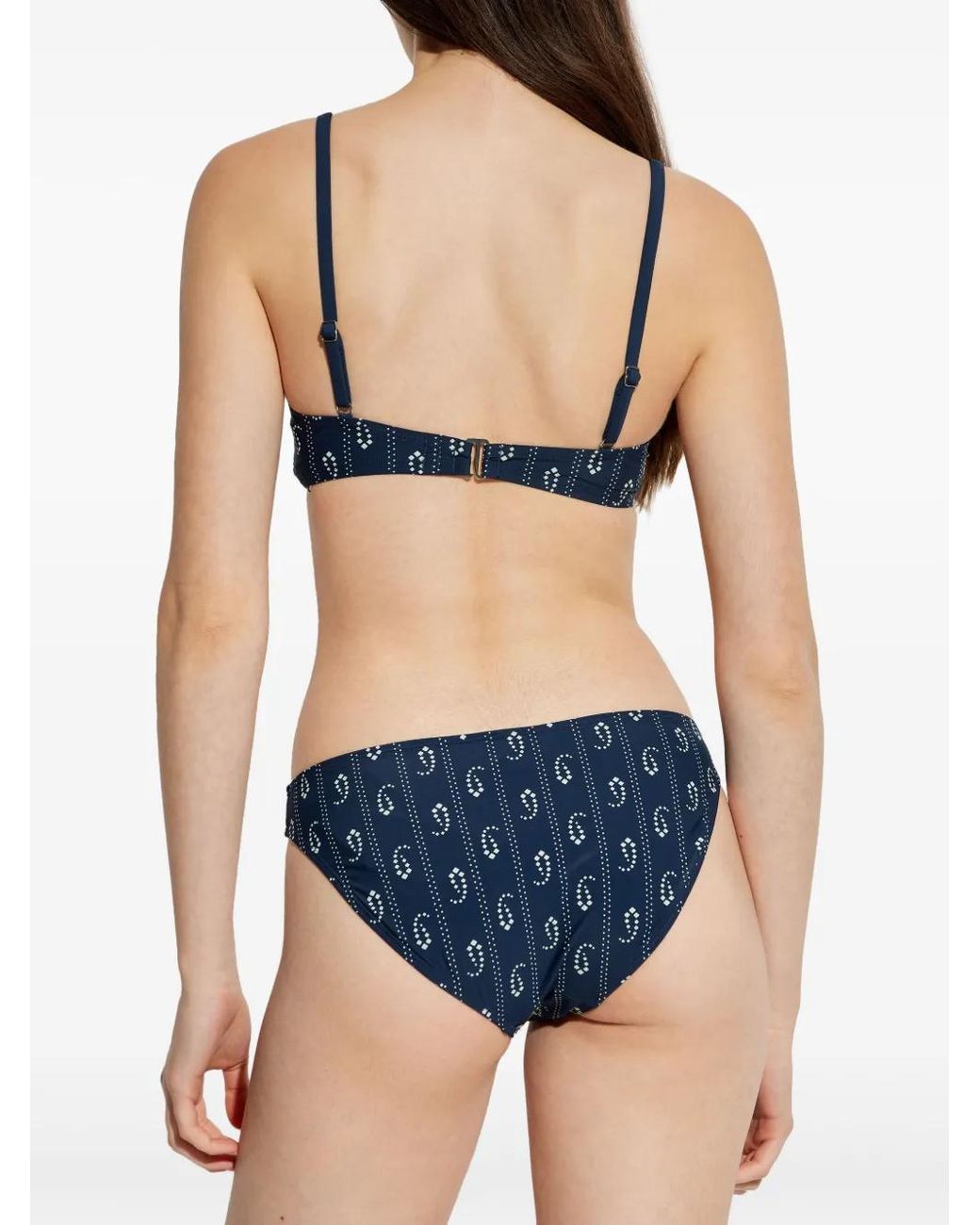 Tory Burch Blue Printed Bikini Top