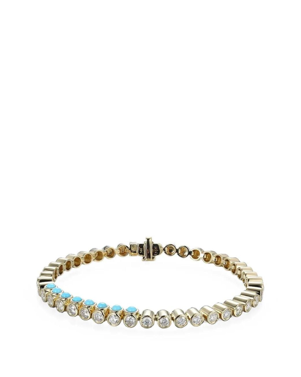 TYPE JEWELRY Metallic Tubbo Sideway Diamond And Tennis Bracelet