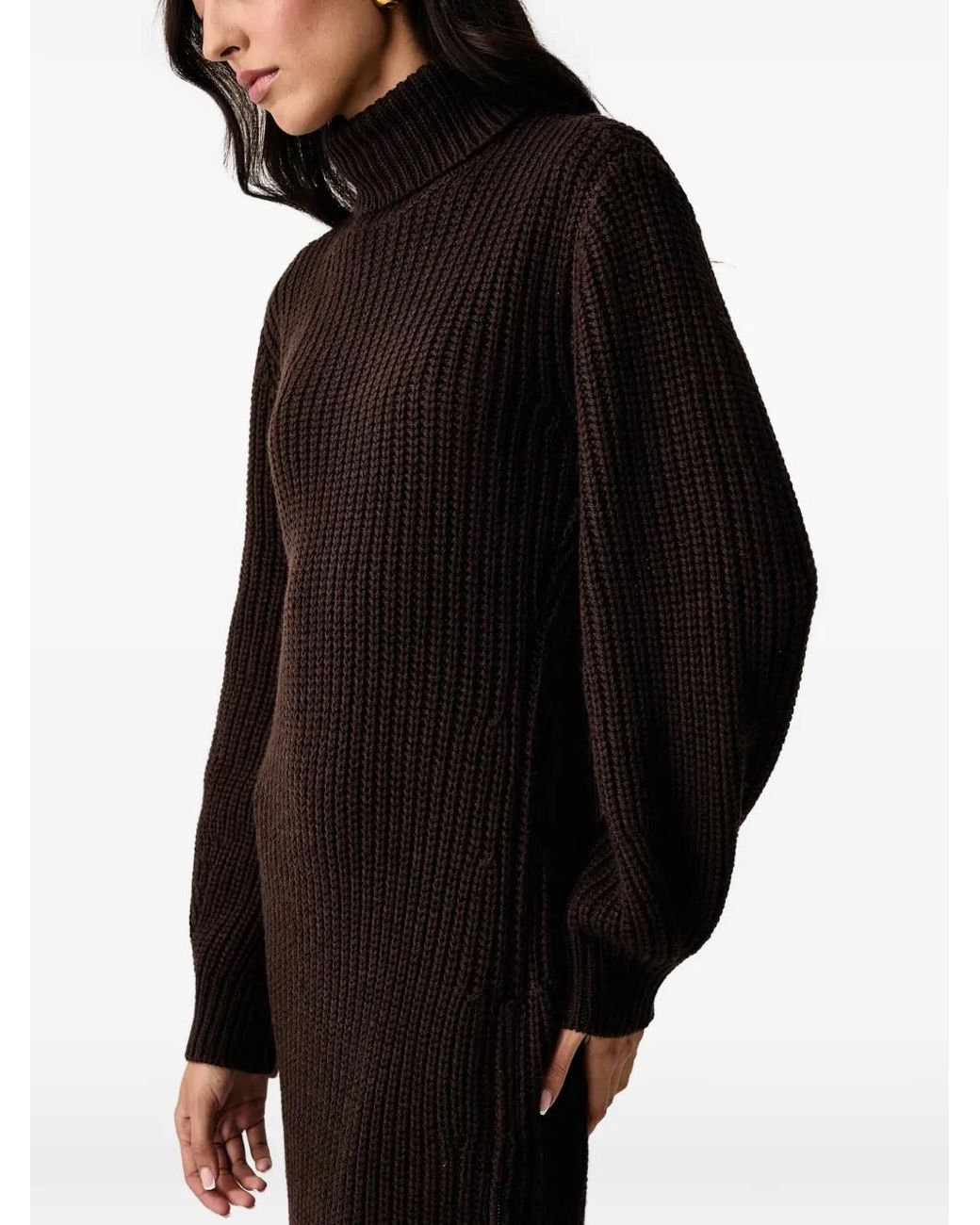 ARMANI EXCHANGE Black Robe Nervurée À Col Roulé