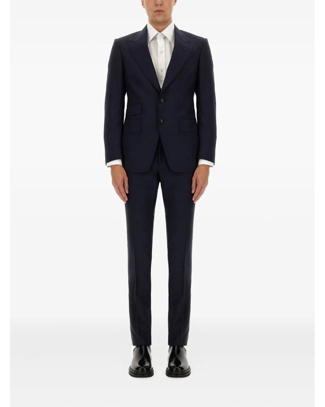 Tom Ford Blue Wool Buttoned Suit for men