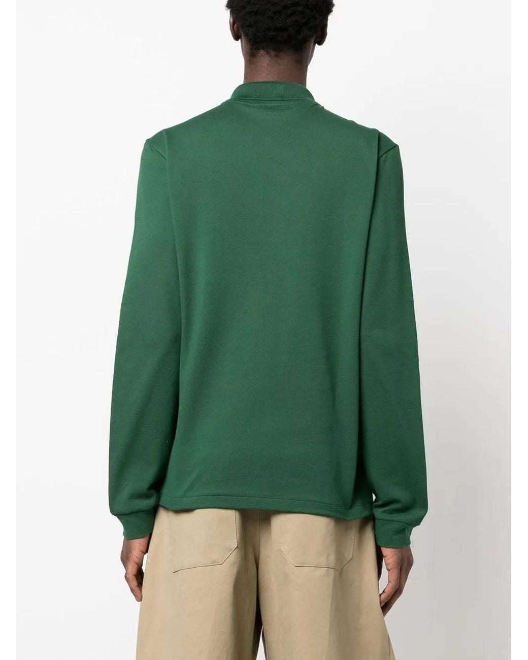 Lacoste Green Long-Sleeve Classic Polo for men