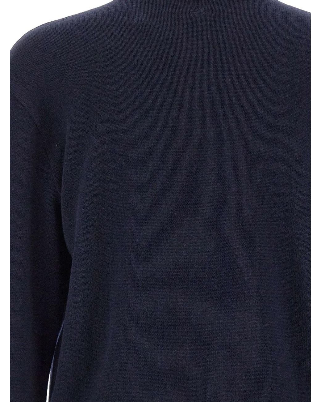 Paul & Shark Blue Half-Zip Contrast-Trim Sweater for men