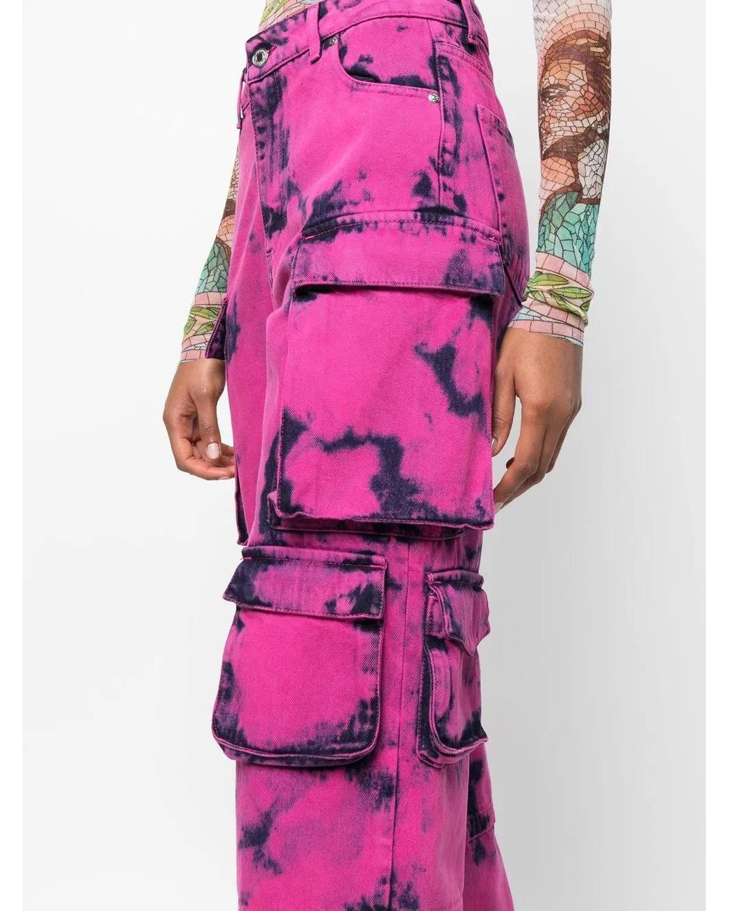 Jeans Bicolore di MSGM in Pink
