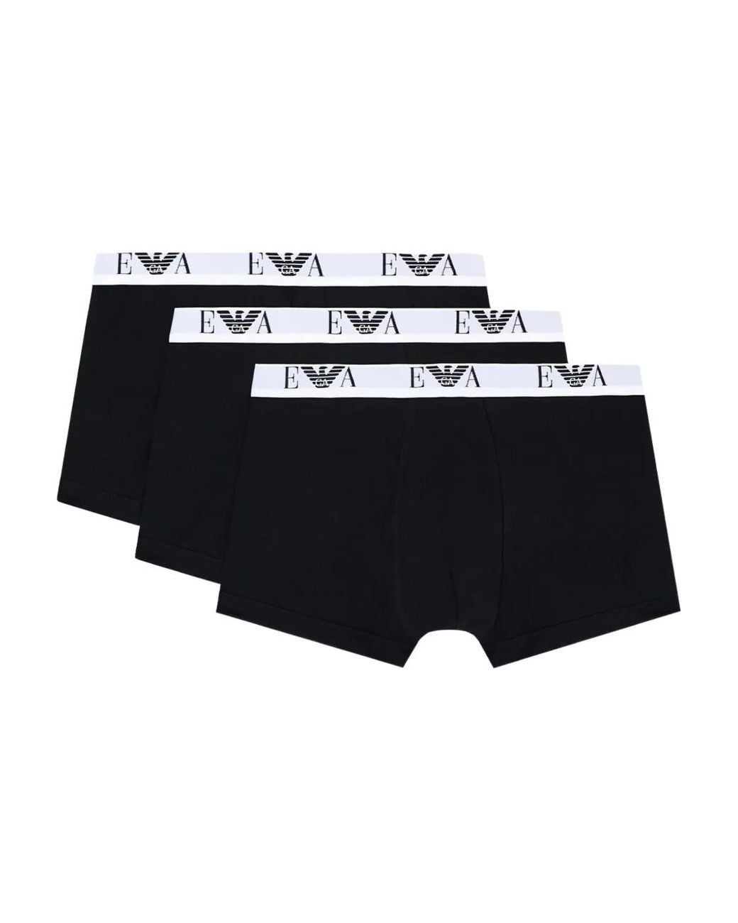 Emporio Armani Black Logo-Detailed Stretch-Jersey (Pack Of Three) for men