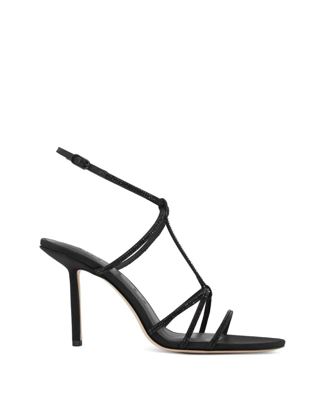 STUDIO AMELIA Black Minuit Diamante-Embellished Sandals