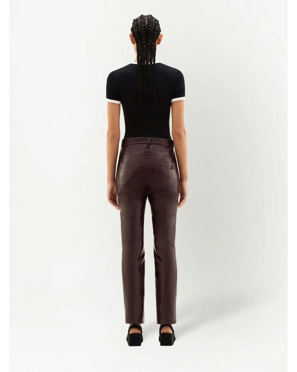Courreges Black T-Shirt With Contrasting Hem
