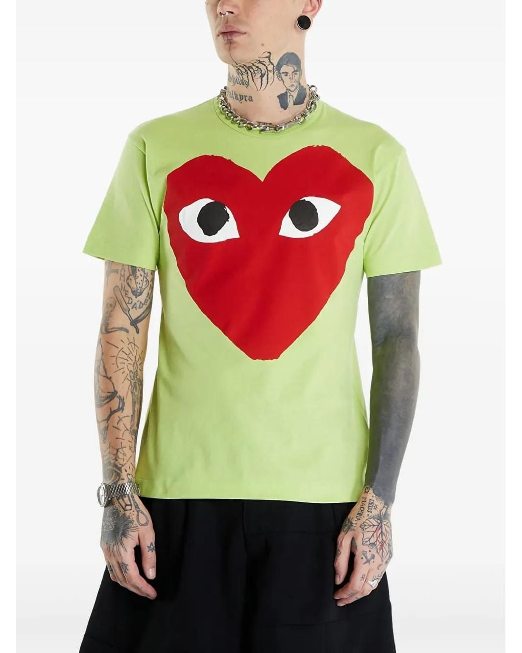 COMME DES GARÇONS PLAY Gray Cotton T-Shirt for men