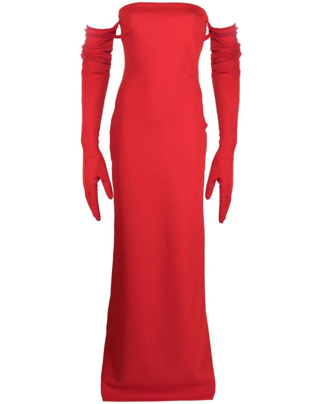 Solace London Red The Tullia Strapless Gown