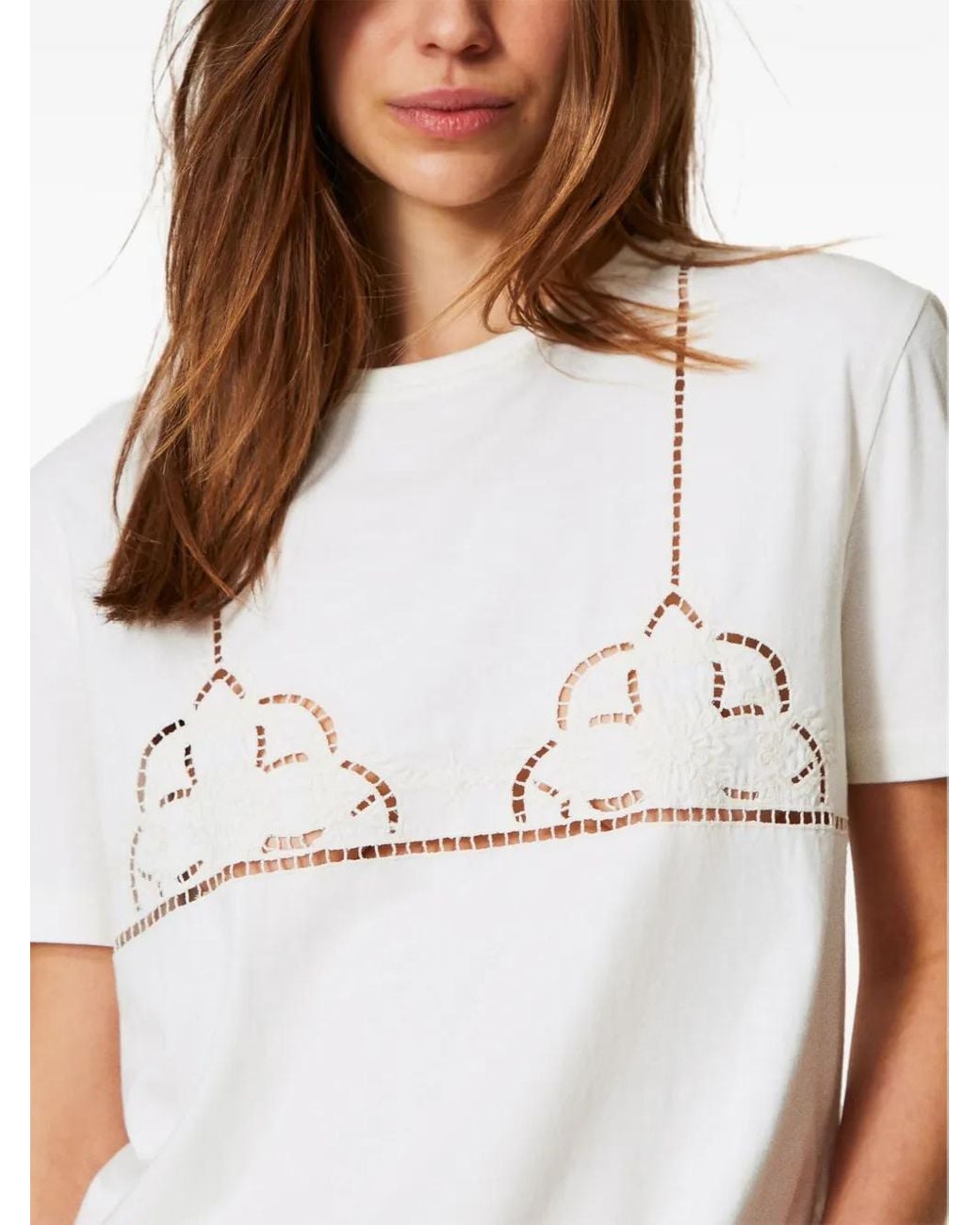 Twinset White Cotton T-Shirt