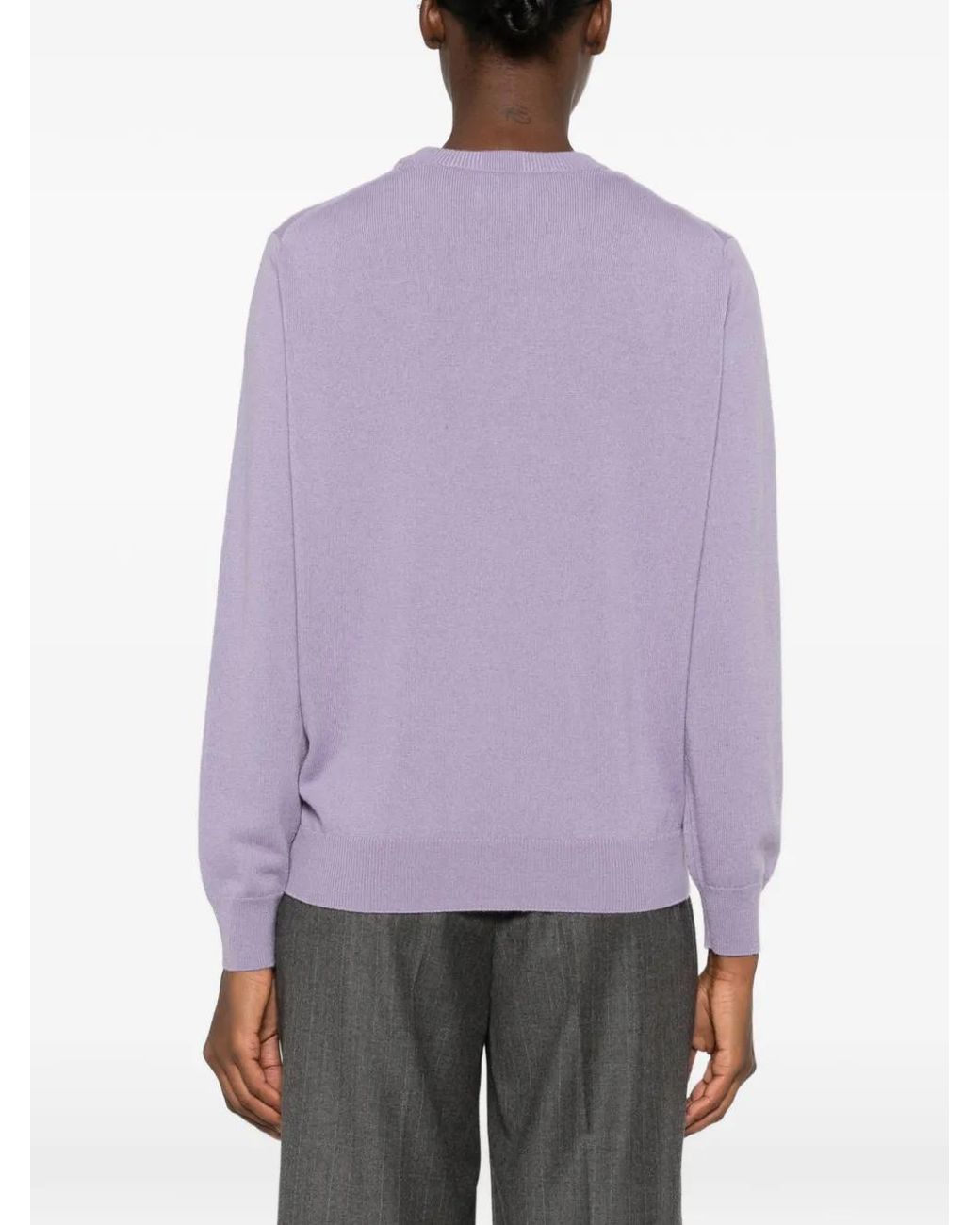 Allude Purple Crew-Neck Long-Sleeve Sweater
