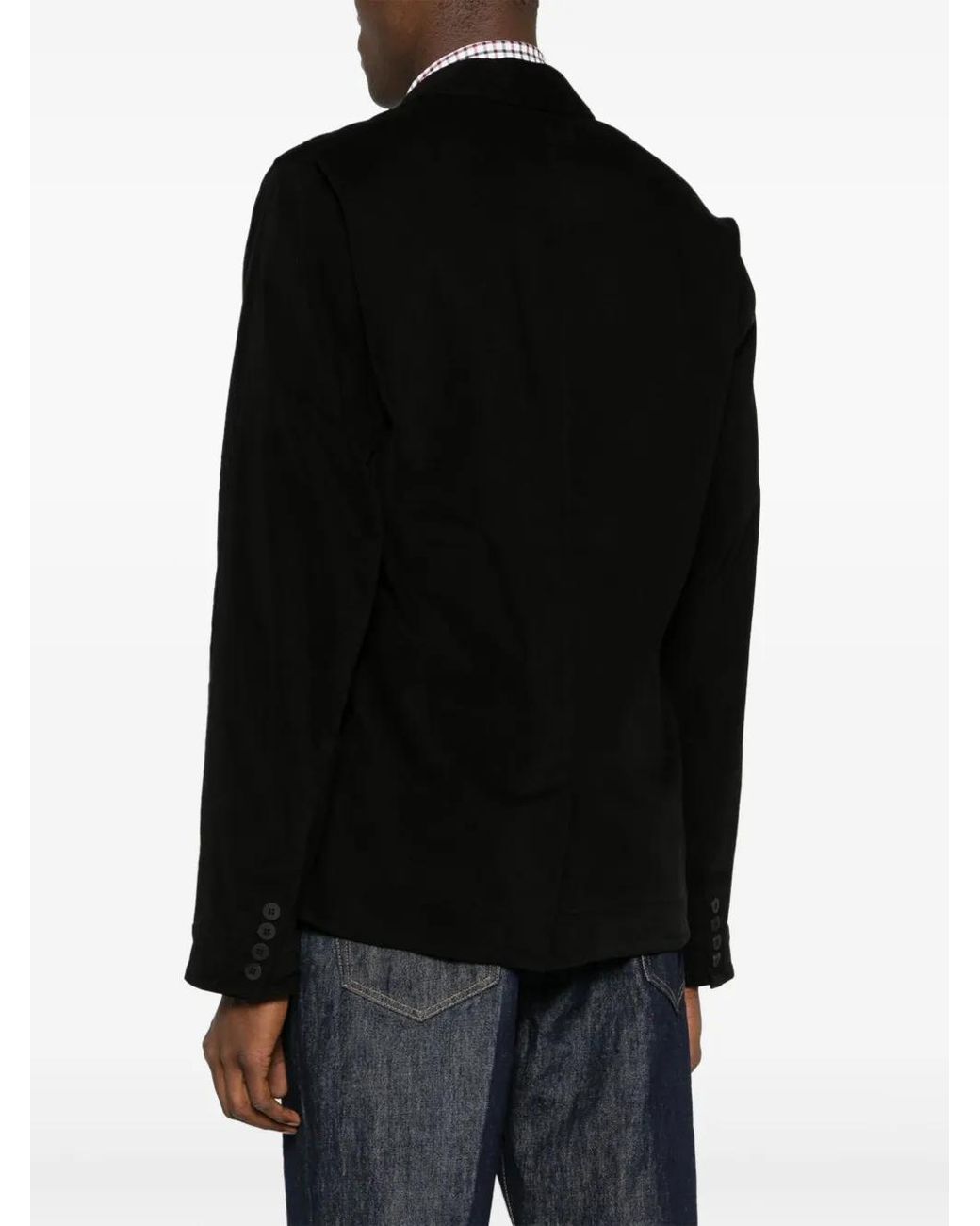 Transit Black Single-Breast Notched-Lapel Blazer for men