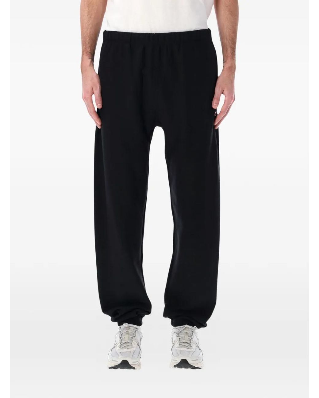 Champion Black Logo-Patch Track Pants for men