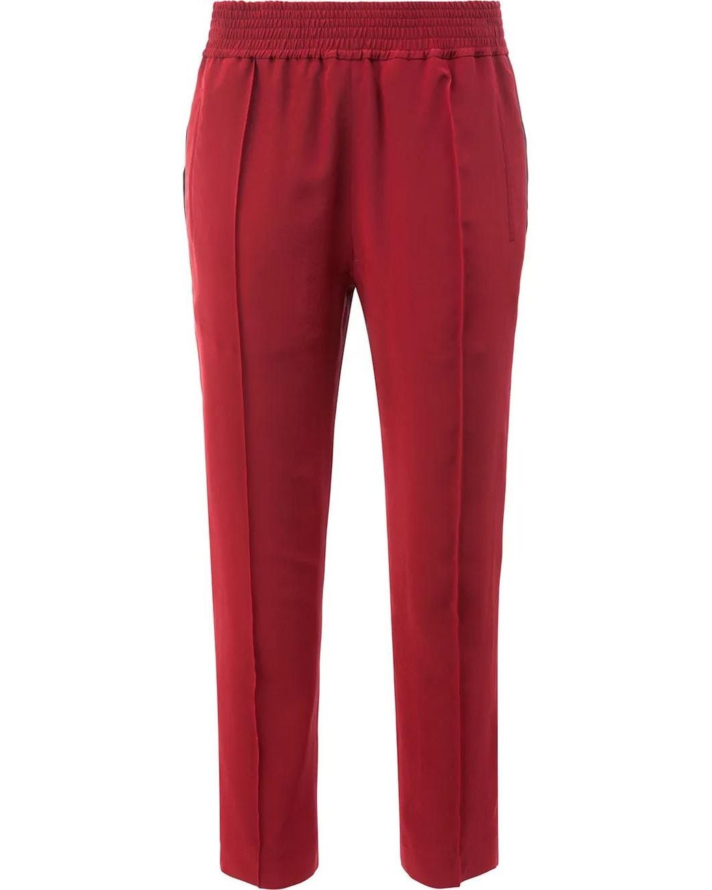 Haider Ackermann Red Elastic Waist Cropped Pants