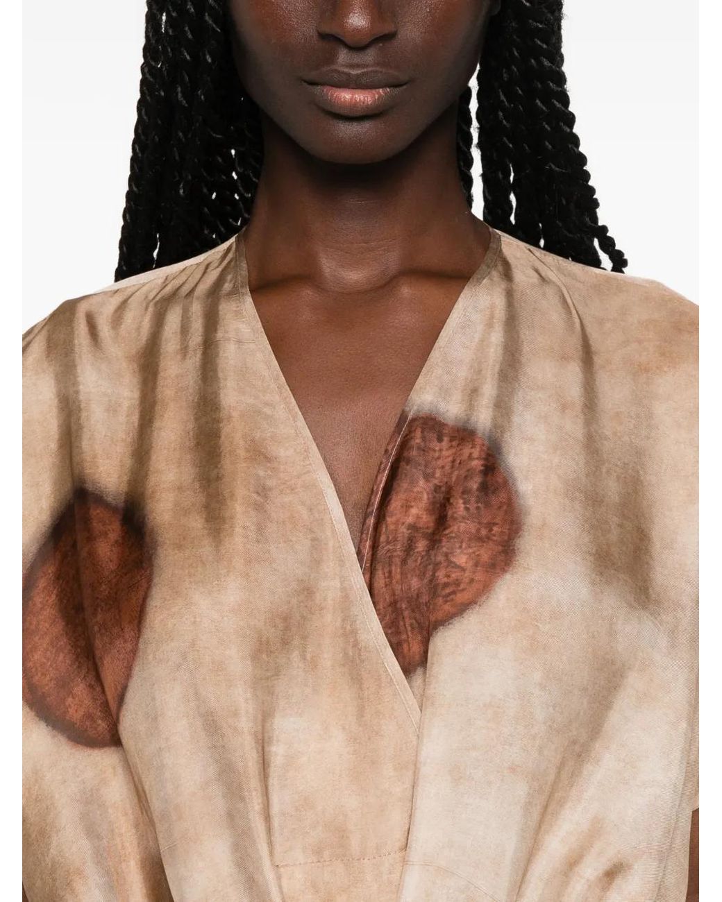 Uma Wang Natural Acre Drawstring-Waist Maxi Dress