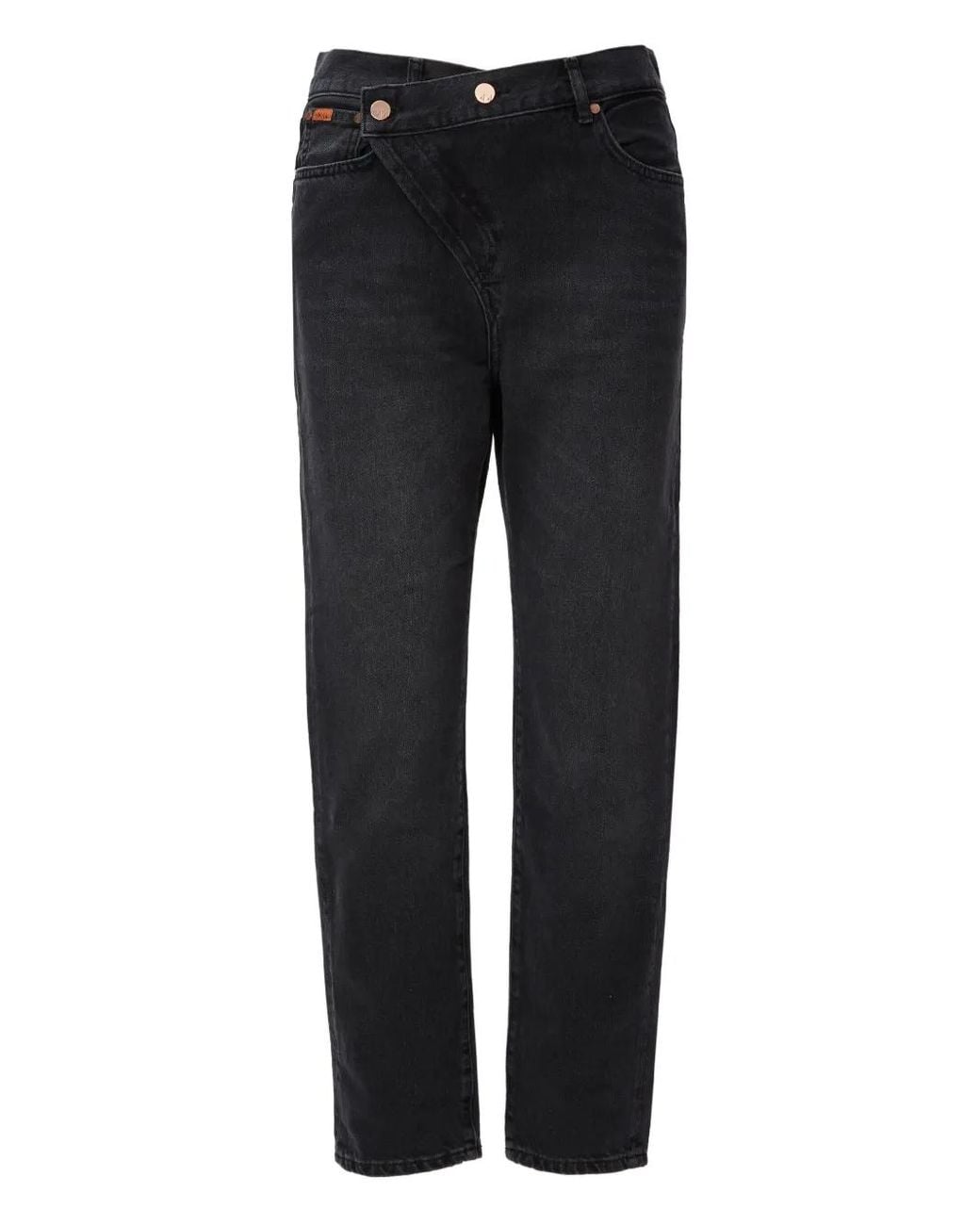 No44 Black Crossover-Button Jeans