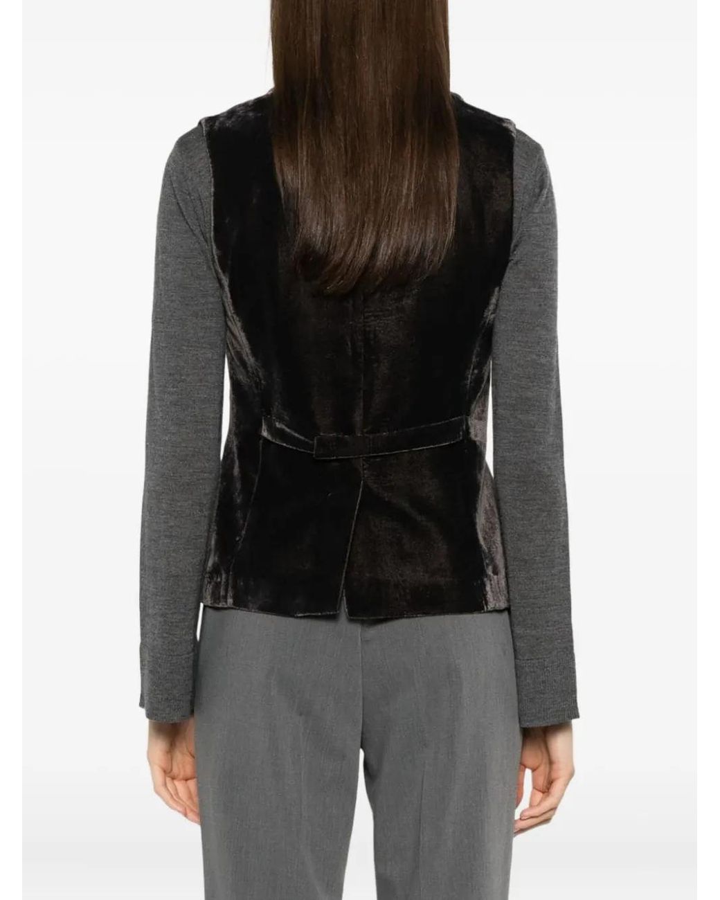 Blanca Vita Black Velvet Button Jacket
