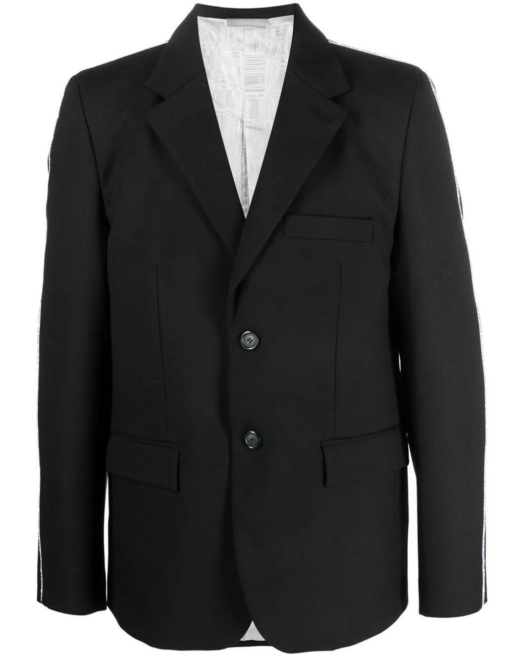 VTMNTS Black Single-Breasted Wool Blazer for men