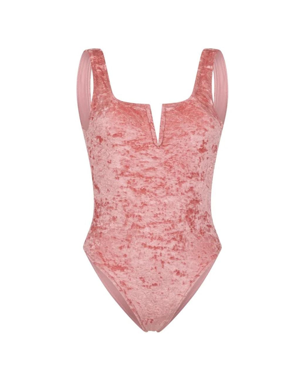 Paramidonna Pink Elle Velvet-Effect Swimsuit