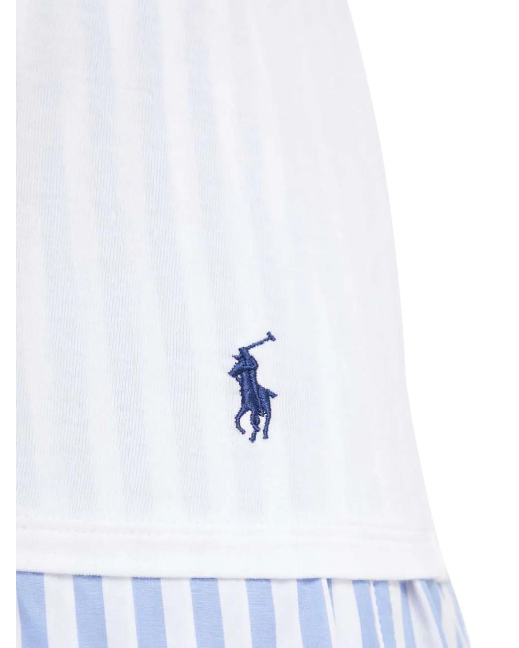 Polo Ralph Lauren White Striped Shorts Pajama Top
